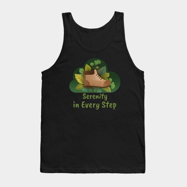 Serenity in Every Step Mountain Trekking Tank Top by MadeWithLove